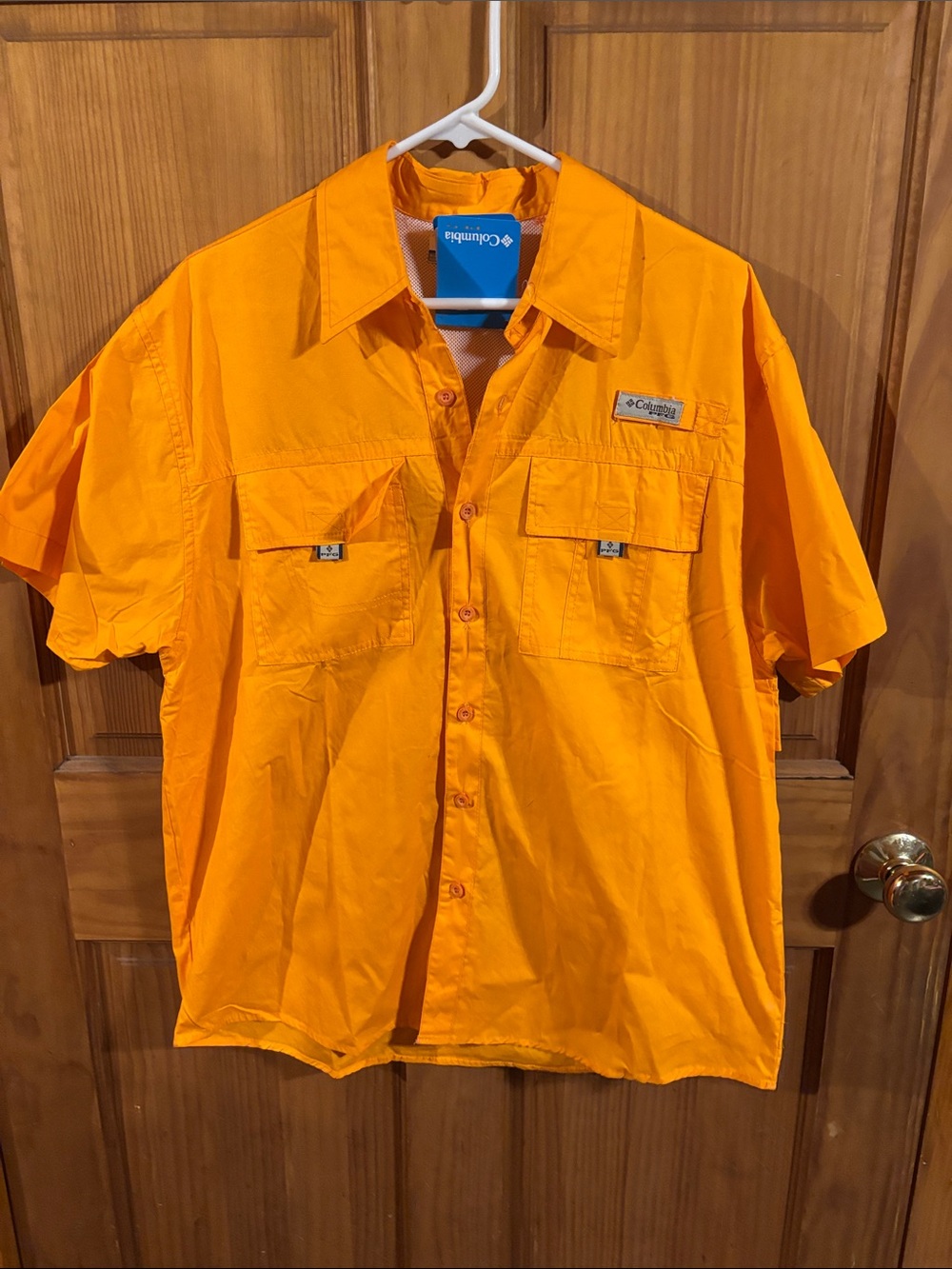 Columbia Men’s Short-Sleeve Button-Down Shirt - Orange